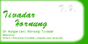 tivadar hornung business card